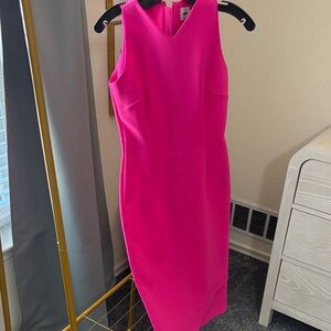 ASOS Vibrant Fuchsia Sleeveless Midi Sheath Dress